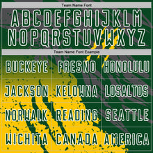 Charger l'image dans la galerie, Custom Green White-Yellow Gradient Claw Mark Splatter Sports Sublimation Soccer Uniform Jersey