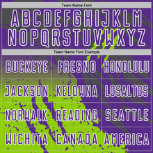 Загрузить изображение в средство просмотра галереи, Custom Purple White-Neon Green Gradient Claw Mark Splatter Sports Sublimation Soccer Uniform Jersey