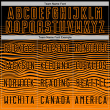 Load image into Gallery viewer, Custom Black Bay Orange Gradient Wave Line Sports Sublimation Soccer Uniform Jersey