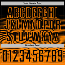 Load image into Gallery viewer, Custom Black Bay Orange Gradient Wave Line Sports Sublimation Soccer Uniform Jersey