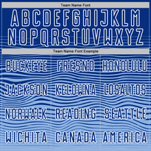 Загрузить изображение в средство просмотра галереи, Custom Royal White-Light Blue Gradient Wave Line Sports Sublimation Soccer Uniform Jersey