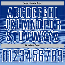 Загрузить изображение в средство просмотра галереи, Custom Royal White-Light Blue Gradient Wave Line Sports Sublimation Soccer Uniform Jersey