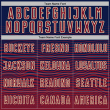 Загрузить изображение в средство просмотра галереи, Custom Navy Crimson-Cream Gradient Wave Line Sports Sublimation Soccer Uniform Jersey