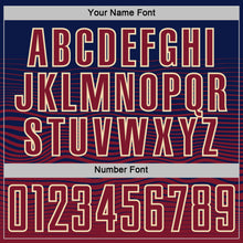 Загрузить изображение в средство просмотра галереи, Custom Navy Crimson-Cream Gradient Wave Line Sports Sublimation Soccer Uniform Jersey