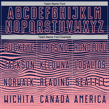 Загрузить изображение в средство просмотра галереи, Custom Navy Medium Pink Gradient Wave Line Sports Sublimation Soccer Uniform Jersey