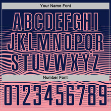 Загрузить изображение в средство просмотра галереи, Custom Navy Medium Pink Gradient Wave Line Sports Sublimation Soccer Uniform Jersey