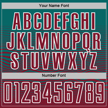 Загрузить изображение в средство просмотра галереи, Custom Teal Crimson-White Gradient Wave Line Sports Sublimation Soccer Uniform Jersey