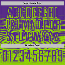 Загрузить изображение в средство просмотра галереи, Custom Purple Neon Green Gradient Wave Line Sports Sublimation Soccer Uniform Jersey