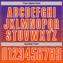 Load image into Gallery viewer, Custom Purple Orange-White Gradient Wave Line Sports Sublimation Soccer Uniform Jersey