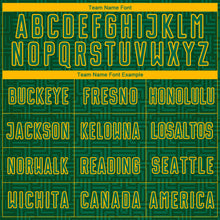 Charger l'image dans la galerie, Custom Green Kelly Green-Gold Geometric Maze Interlocking Square Sports Sublimation Soccer Uniform Jersey