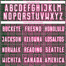 Charger l'image dans la galerie, Custom Green White-Pink Geometric Maze Interlocking Square Sports Sublimation Soccer Uniform Jersey