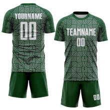 Charger l'image dans la galerie, Custom Green White-Gray Geometric Maze Interlocking Square Sports Sublimation Soccer Uniform Jersey