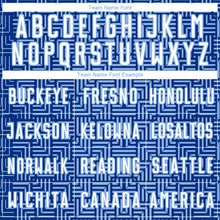 Charger l'image dans la galerie, Custom Royal White-Light Blue Geometric Maze Interlocking Square Sports Sublimation Soccer Uniform Jersey