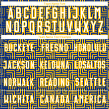 Charger l'image dans la galerie, Custom Royal White-Gold Geometric Maze Interlocking Square Sports Sublimation Soccer Uniform Jersey