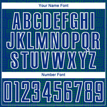 Charger l'image dans la galerie, Custom Royal Kelly Green-White Geometric Maze Interlocking Square Sports Sublimation Soccer Uniform Jersey