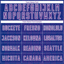 Загрузить изображение в средство просмотра галереи, Custom Royal Purple-White Geometric Maze Interlocking Square Sports Sublimation Soccer Uniform Jersey