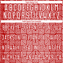 Laden Sie das Bild in den Galerie-Viewer, Custom Red White Geometric Maze Interlocking Square Sports Sublimation Soccer Uniform Jersey