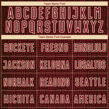 Load image into Gallery viewer, Custom Brown Crimson-Cream Geometric Maze Interlocking Square Sports Sublimation Soccer Uniform Jersey