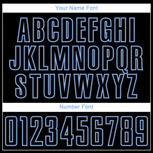 Load image into Gallery viewer, Custom Black Light Blue Lightning Electric Veins Sublimation Soccer Uniform Jersey