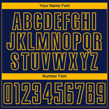 Load image into Gallery viewer, Custom Navy Gold Lightning Electric Veins Sublimation Soccer Uniform Jersey