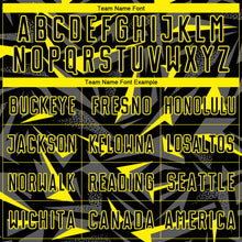 Charger l'image dans la galerie, Custom Black Light Yellow-Steel Gray Cyber Mecha E-sport Geometric Shards Spike Sublimation Soccer Uniform Jersey