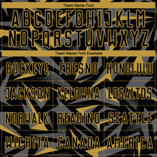 Charger l'image dans la galerie, Custom Black Old Gold-Steel Gray Cyber Mecha E-sport Geometric Shards Spike Sublimation Soccer Uniform Jersey
