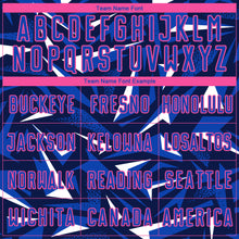 Загрузить изображение в средство просмотра галереи, Custom Navy Thunder Blue Pink-White Cyber Mecha E-sport Geometric Shards Spike Sublimation Soccer Uniform Jersey