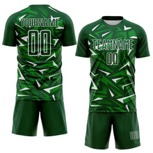 Load image into Gallery viewer, Custom Green Grass Green-White Cyber Mecha E-sport Geometric Shards Spike Sublimation Soccer Uniform Jersey