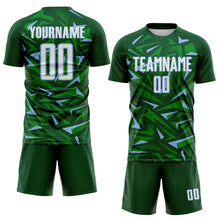 Load image into Gallery viewer, Custom Green White Light Blue-Grass Green Cyber Mecha E-sport Geometric Shards Spike Sublimation Soccer Uniform Jersey