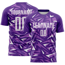 Laden Sie das Bild in den Galerie-Viewer, Custom Purple White-Medium Purple Cyber Mecha E-sport Geometric Shards Spike Sublimation Soccer Uniform Jersey