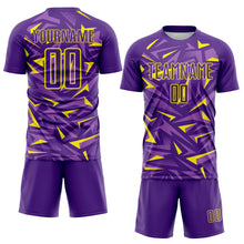 Загрузить изображение в средство просмотра галереи, Custom Purple Light Yellow-Medium Purple Cyber Mecha E-sport Geometric Shards Spike Sublimation Soccer Uniform Jersey