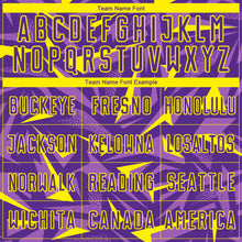 Загрузить изображение в средство просмотра галереи, Custom Purple Light Yellow-Medium Purple Cyber Mecha E-sport Geometric Shards Spike Sublimation Soccer Uniform Jersey