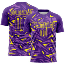 Загрузить изображение в средство просмотра галереи, Custom Purple Light Yellow-Medium Purple Cyber Mecha E-sport Geometric Shards Spike Sublimation Soccer Uniform Jersey