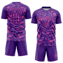 Загрузить изображение в средство просмотра галереи, Custom Purple Pink-Medium Purple Cyber Mecha E-sport Geometric Shards Spike Sublimation Soccer Uniform Jersey