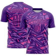 Загрузить изображение в средство просмотра галереи, Custom Purple Pink-Medium Purple Cyber Mecha E-sport Geometric Shards Spike Sublimation Soccer Uniform Jersey