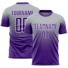 Charger l'image dans la galerie, Custom Gray Purple-White Fade Fashion Sublimation Soccer Uniform Jersey
