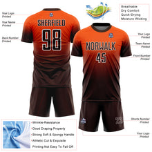 Load image into Gallery viewer, Custom Orange Brown-White Fade Fashion Sublimation Soccer Uniform Jersey