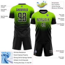 Charger l'image dans la galerie, Custom Neon Green Black-White Fade Fashion Sublimation Soccer Uniform Jersey