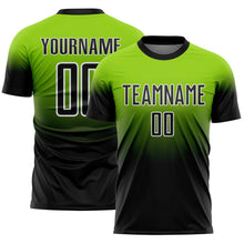 Charger l'image dans la galerie, Custom Neon Green Black-White Fade Fashion Sublimation Soccer Uniform Jersey