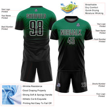 Загрузить изображение в средство просмотра галереи, Custom Kelly Green Black-White Fade Fashion Sublimation Soccer Uniform Jersey