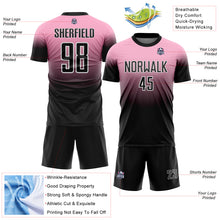 Load image into Gallery viewer, Custom Light Pink Black-White Fade Fashion Sublimation Soccer Uniform Jersey