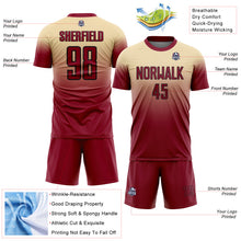 Charger l'image dans la galerie, Custom Cream Crimson-Black Fade Fashion Sublimation Soccer Uniform Jersey
