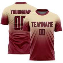 Charger l'image dans la galerie, Custom Cream Crimson-Black Fade Fashion Sublimation Soccer Uniform Jersey