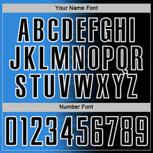 Загрузить изображение в средство просмотра галереи, Custom Black White-Powder Blue Gradient Line Sublimation Soccer Uniform Jersey