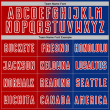 Charger l'image dans la galerie, Custom Royal Red-White Gradient Line Sublimation Soccer Uniform Jersey