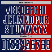 Загрузить изображение в средство просмотра галереи, Custom Red Navy-White Gradient Line Sublimation Soccer Uniform Jersey