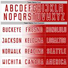 Load image into Gallery viewer, Custom Red White Gradient Line Sublimation Soccer Uniform Jersey