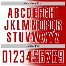 Load image into Gallery viewer, Custom Red White Gradient Line Sublimation Soccer Uniform Jersey