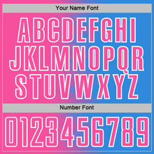 Charger l'image dans la galerie, Custom Powder Blue Pink-White Gradient Line Sublimation Soccer Uniform Jersey