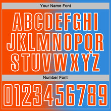 Загрузить изображение в средство просмотра галереи, Custom Powder Blue Orange-White Gradient Line Sublimation Soccer Uniform Jersey